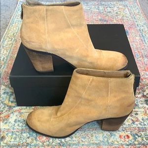 Vince Camino Suede Camel Ankle Zip Boots